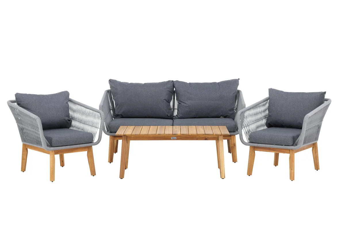 Garten Lounge Set Sorena – 4 teiliges Set in Grau