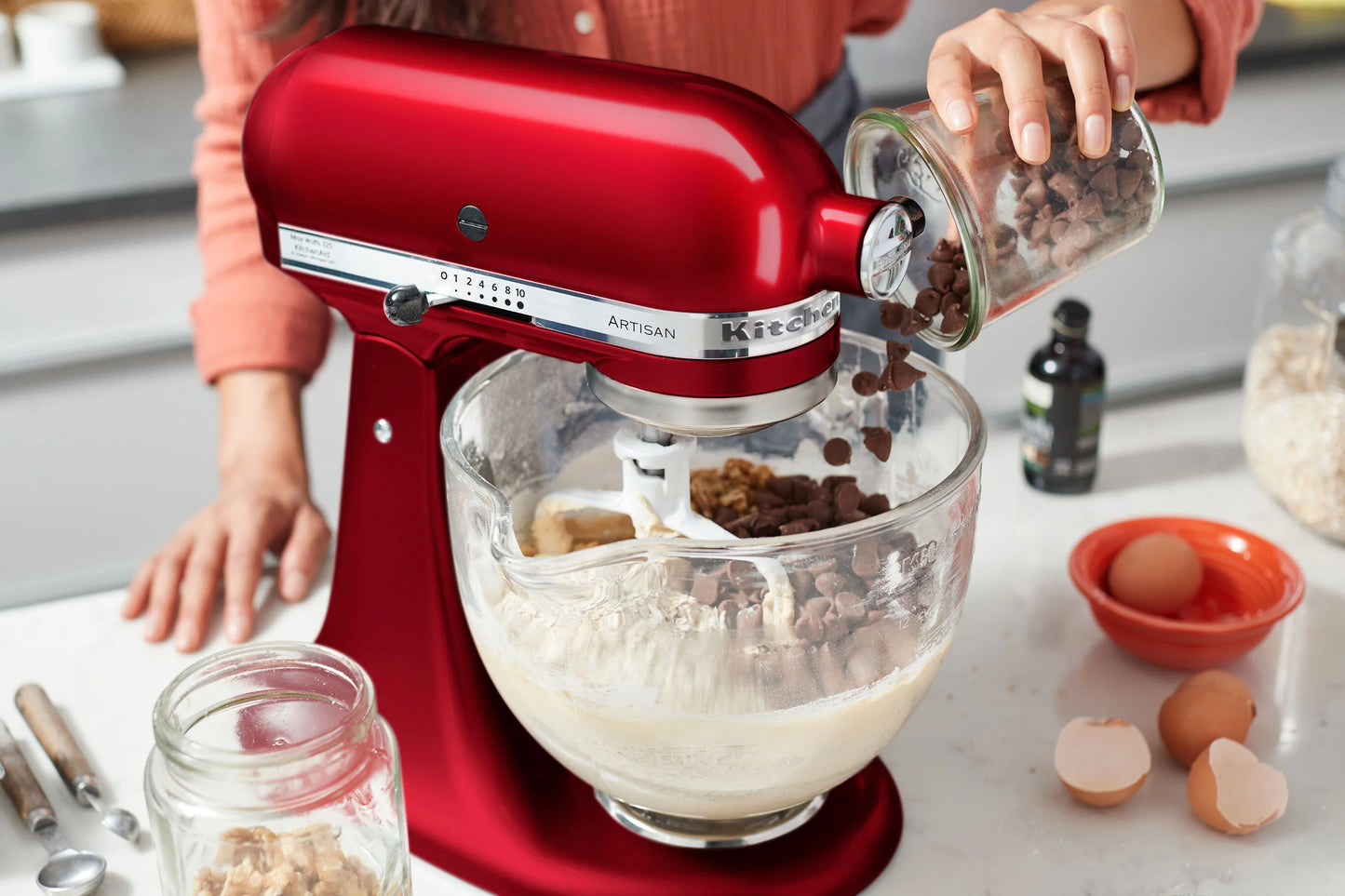 KitchenAid 4,8 L 5KSM175 Artisan Küchenmaschine Glasset mit Glasschüssel