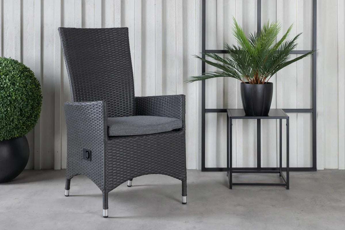 2er Set - Venezia Gartenstuhl in Rattanoptik in Schwarz, Weiß oder Naturoptik