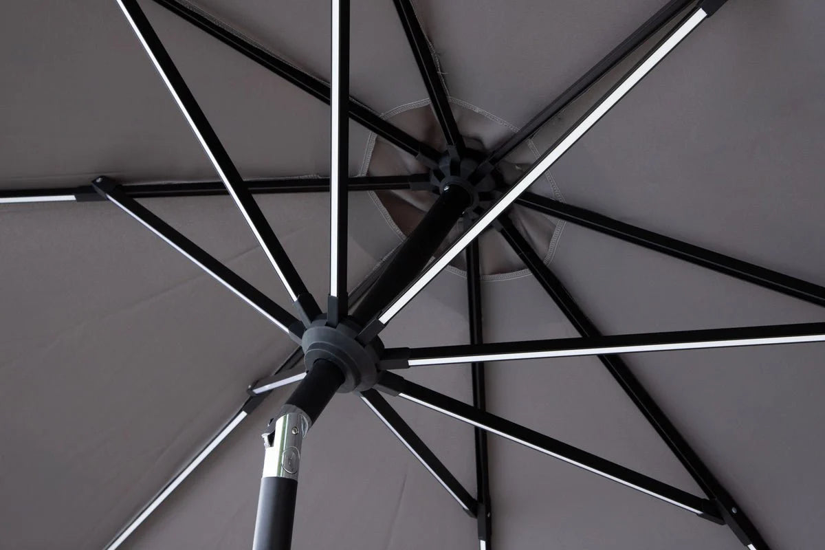 Sonnenschirm Lightning – Ø270 cm in wahlweise Schwarz oder Grau
