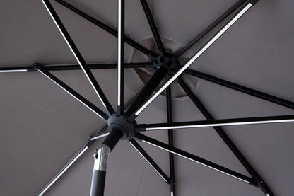 Sonnenschirm Lightning – Ø270 cm in wahlweise Schwarz oder Grau