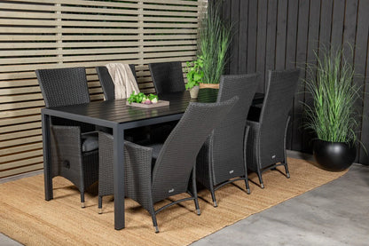 2er Set - Venezia Gartenstuhl in Rattanoptik in Schwarz, Weiß oder Naturoptik