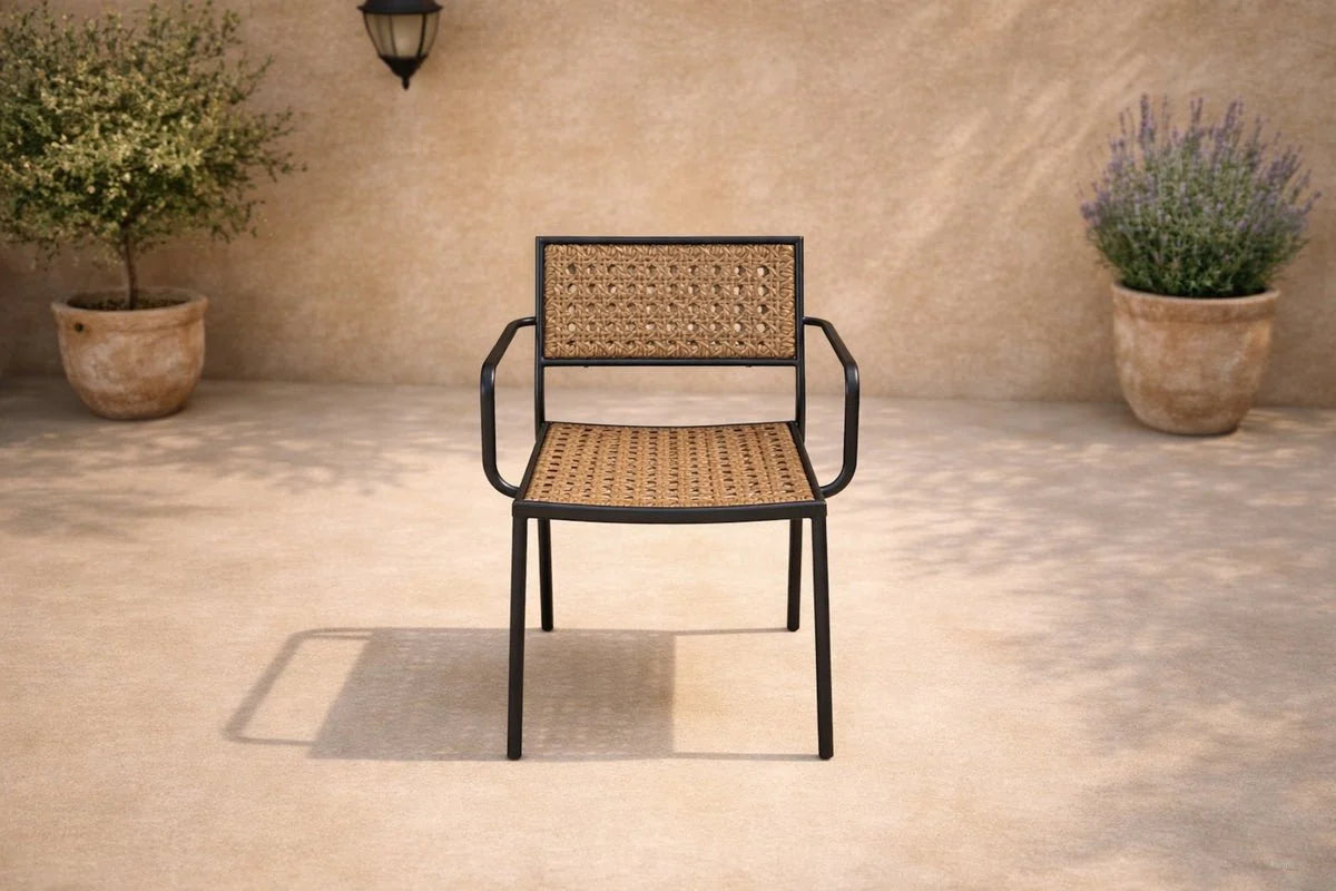 4er Set - Gartenstuhl Marave aus Rattan inkl. Kissen