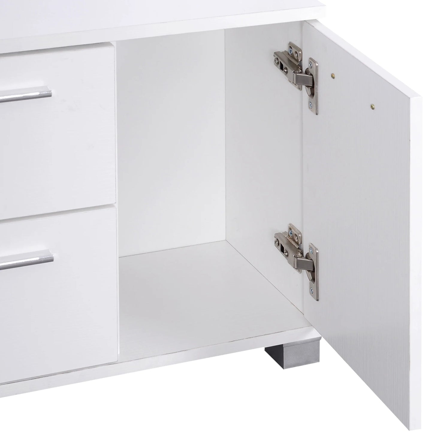 HOMCOM Eingangsset mit Spiegel, Garderobe und Schuhschrank – Eingangsbereich Möbel mit 3 Haken, Regal und 2 Schubladen für Diele in Weiß
