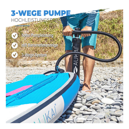 Stand Up Paddle Board "AUKAI Pro" mit Kajak-Sitz grau