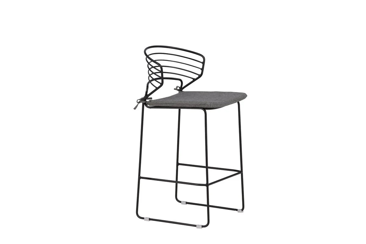 4er Set - Gartenstuhl Como aus Metall Schwarz