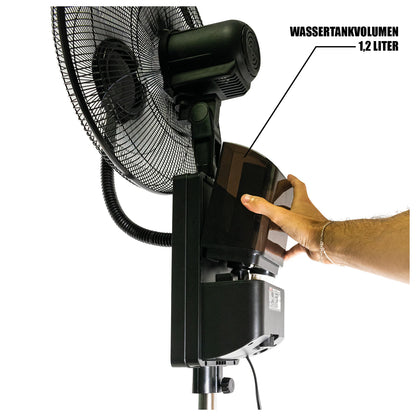MAUK 16" Ventilator mit Sprüh - Nebel - Kühlung 80W