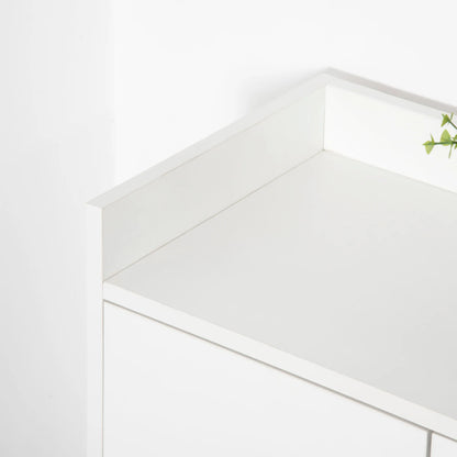 HOMCOM Moderner Schuhschrank mit 2 Türen und 4 Regalen für 12 Paar Schuhe, Ideal für Eingangsbereich, Wohnzimmer, Schlafzimmer 60x30x92 cm Weiß