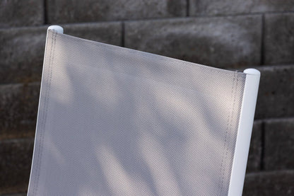 2er Set Gartenstuhl Awa - weißes Gestell aus Aluminium, Sitzfläche aus Textilene, verstellbare Rückenlehne