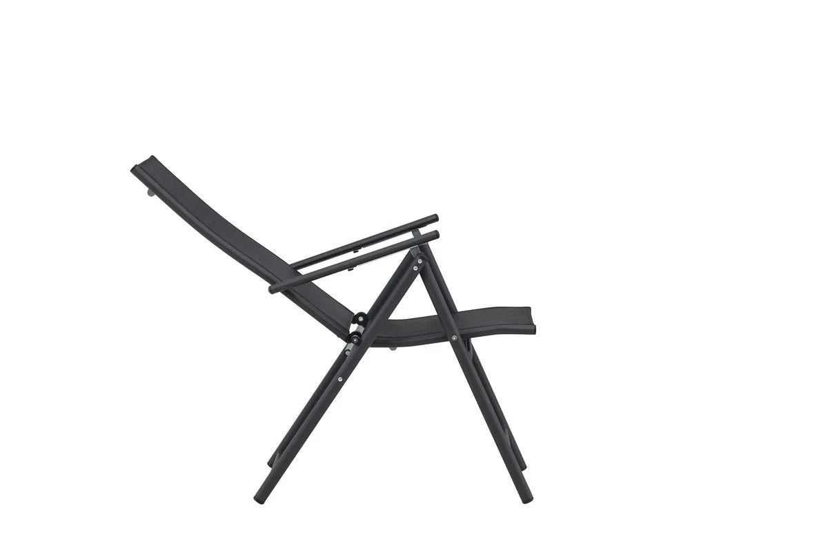 2er Set Gartenstuhl Miro - klappbarer Stuhl in Beige oder Schwarz aus Stahl und Textilene