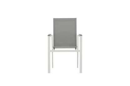 2er Set Gartenstuhl Ina - ein weiß-grauer Stuhl aus Aluminium und Textilene