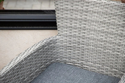 2er Set Gartenstuhl Isla - grauer Stuhl aus Aluminium und Rattan inklusive Sitzkissen