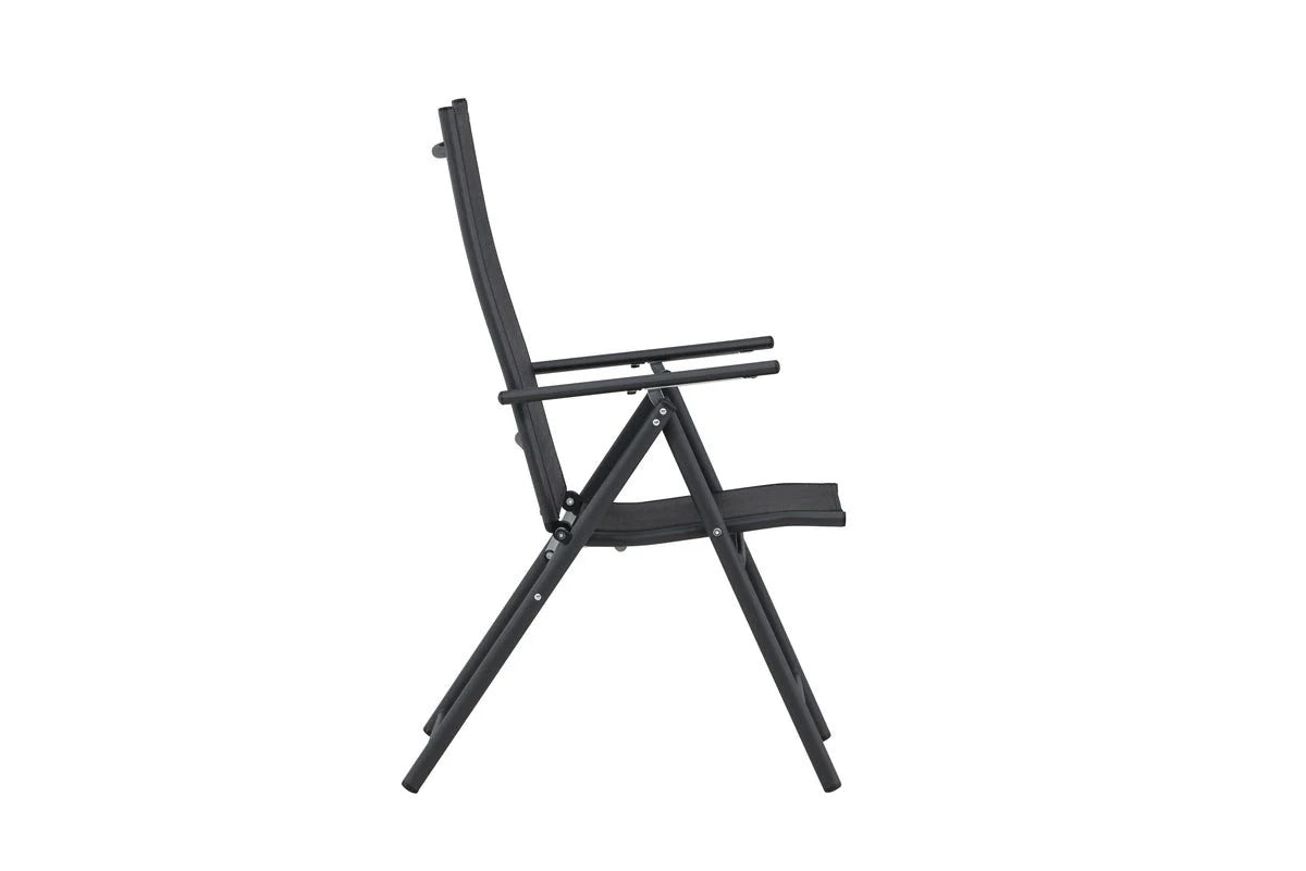 2er Set Gartenstuhl Miro - klappbarer Stuhl in Beige oder Schwarz aus Stahl und Textilene