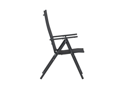2er Set Gartenstuhl Miro - klappbarer Stuhl in Beige oder Schwarz aus Stahl und Textilene