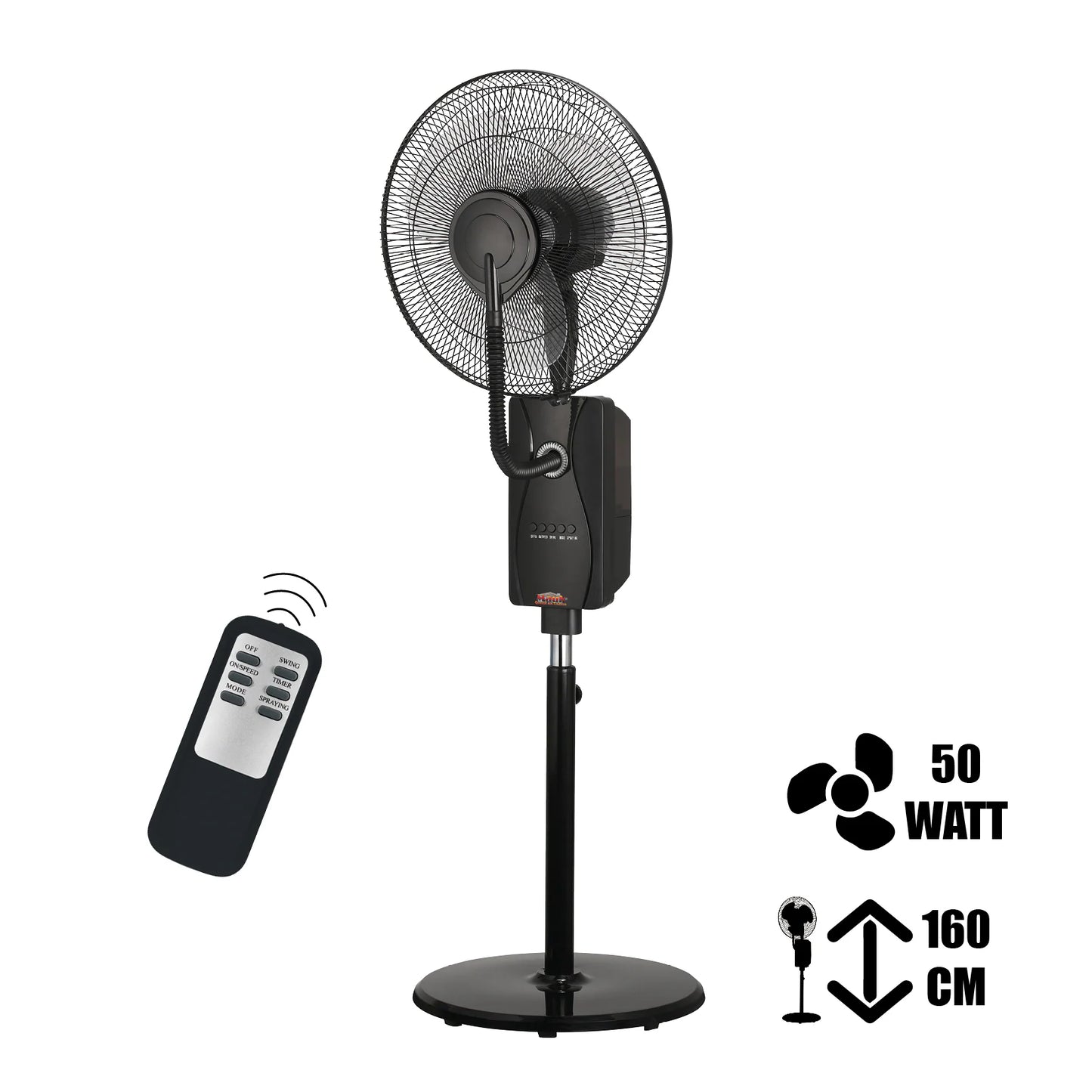 MAUK 16" Ventilator mit Sprüh - Nebel - Kühlung 80W