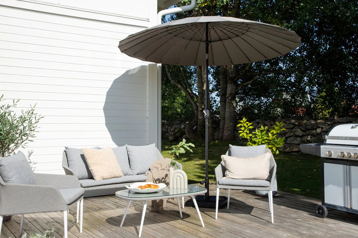 Garten Sonnenschirm Palma – Ø270 cm verfügbar in Weiß, Schwarz, Grau und Blau
