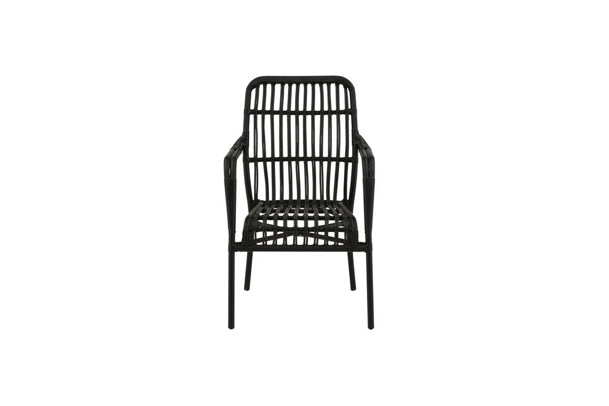 Gartenstuhl Tivaro - aus Rattan in Schwarz