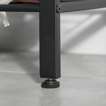 HOMCOM Kleiderständer Schuhregal mit 8 Haken und 2 Ablagen MDF Schwarz 72,8 x 34 x 182 cm