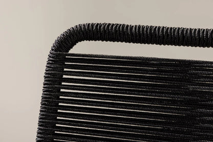 Gartenstuhl Mirava - in Schwarz mit Polyesterseil
