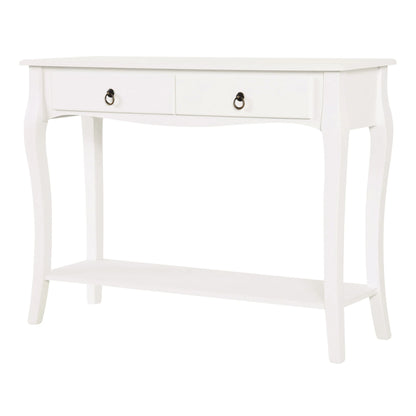 HOMCOM Konsolentisch Sideboard für Wohnzimmer und Flur, Akzenttisch mit Schubladen und Regal, elegantes Design 100x33x75cm Hochglanz Weiß