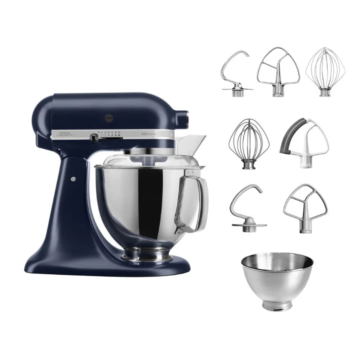 KitchenAid 4,8 L 5KSM175 Artisan Küchenmaschine Steellover mit Edelstahl-Werkzeugen