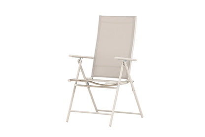 2er Set Gartenstuhl Miro - klappbarer Stuhl in Beige oder Schwarz aus Stahl und Textilene