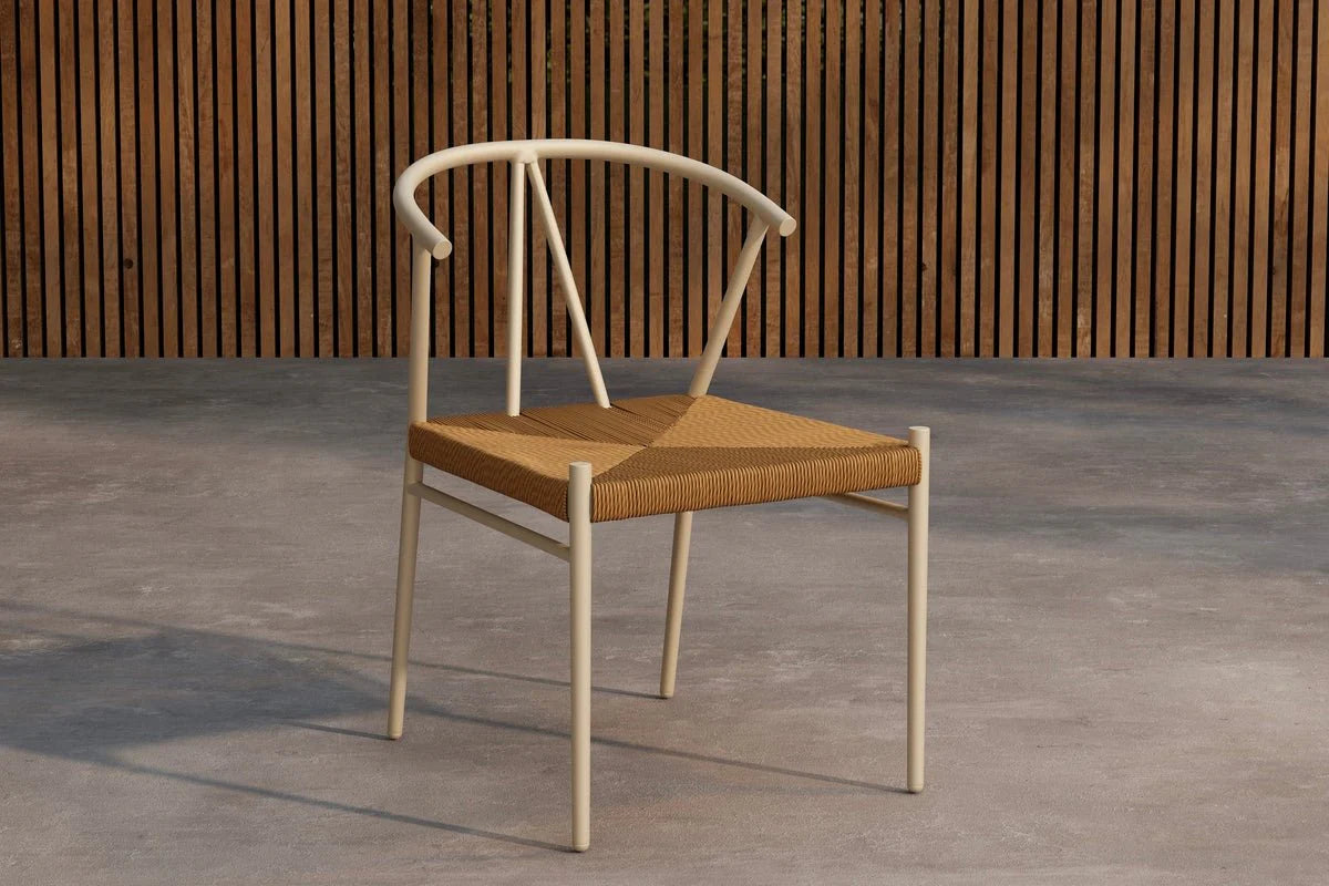 Gartenstuhl Cortina - Stahlgestell mit Rattan-Sitzfläche
