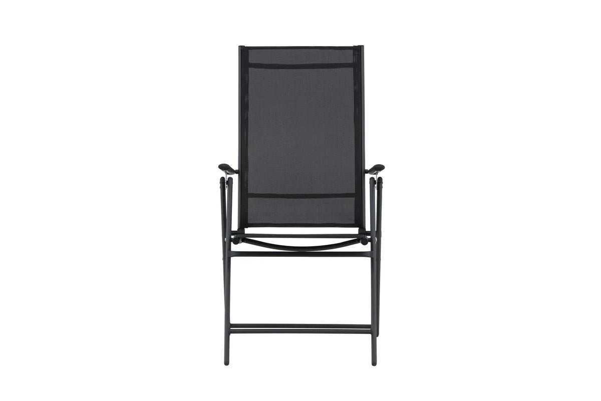 2er Set Gartenstuhl Miro - klappbarer Stuhl in Beige oder Schwarz aus Stahl und Textilene