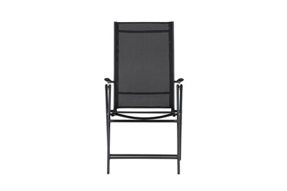 2er Set Gartenstuhl Miro - klappbarer Stuhl in Beige oder Schwarz aus Stahl und Textilene