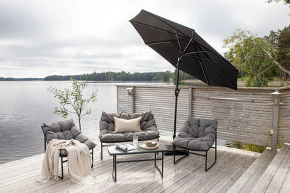 Sonnenschirm Lightning – Ø270 cm in wahlweise Schwarz oder Grau