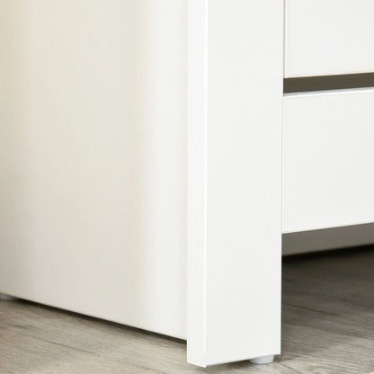 HOMCOM Moderner Schuhschrank Eingangsbereich Schuhregal für 12 Paare Schuhe mit Klappschubladen und verstellbaren Regalen Schmale Schuhablage für Flur 72x26x80 cm Weiß