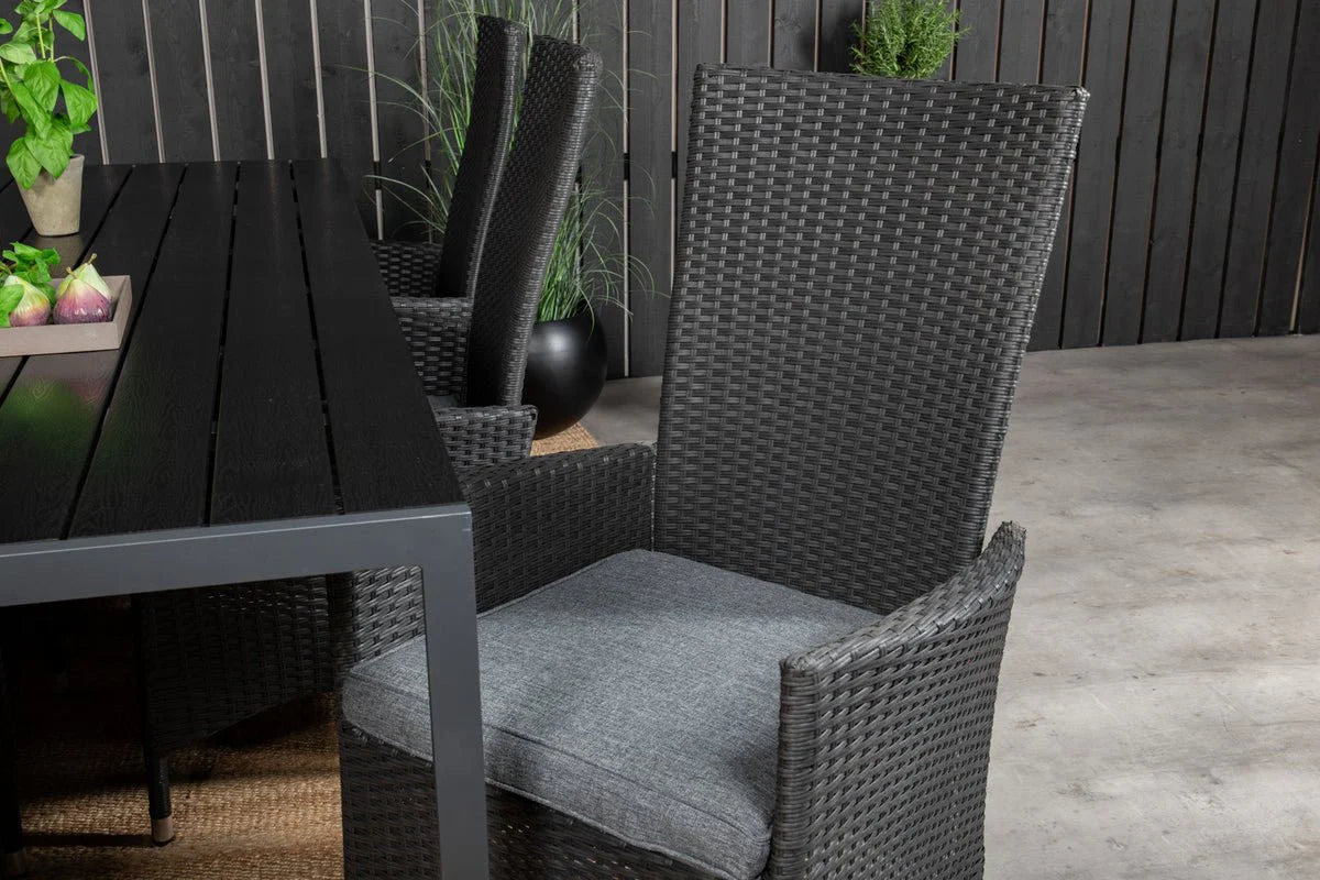 2er Set - Venezia Gartenstuhl in Rattanoptik in Schwarz, Weiß oder Naturoptik