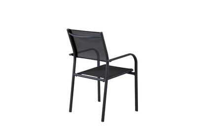 2er Set - Gartenstuhl Ronda aus Textilene und Aluminiumgestell in Schwarz
