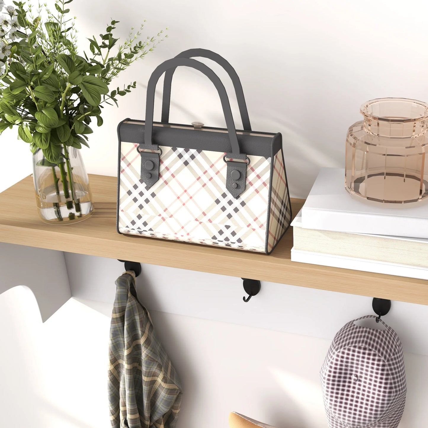 HOMCOM Garderobenständer und Schuhbank 2 in 1 Eingangsbereich Möbel mit 3 Haken und Regalen für 9 Paar Schuhe 75x30x50 cm und 75x20x22,5 cm Weiß