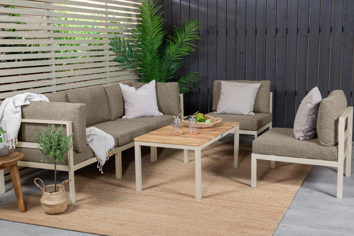 Gartenbank Modul Borelio - In beigem oder braunem Aluminium