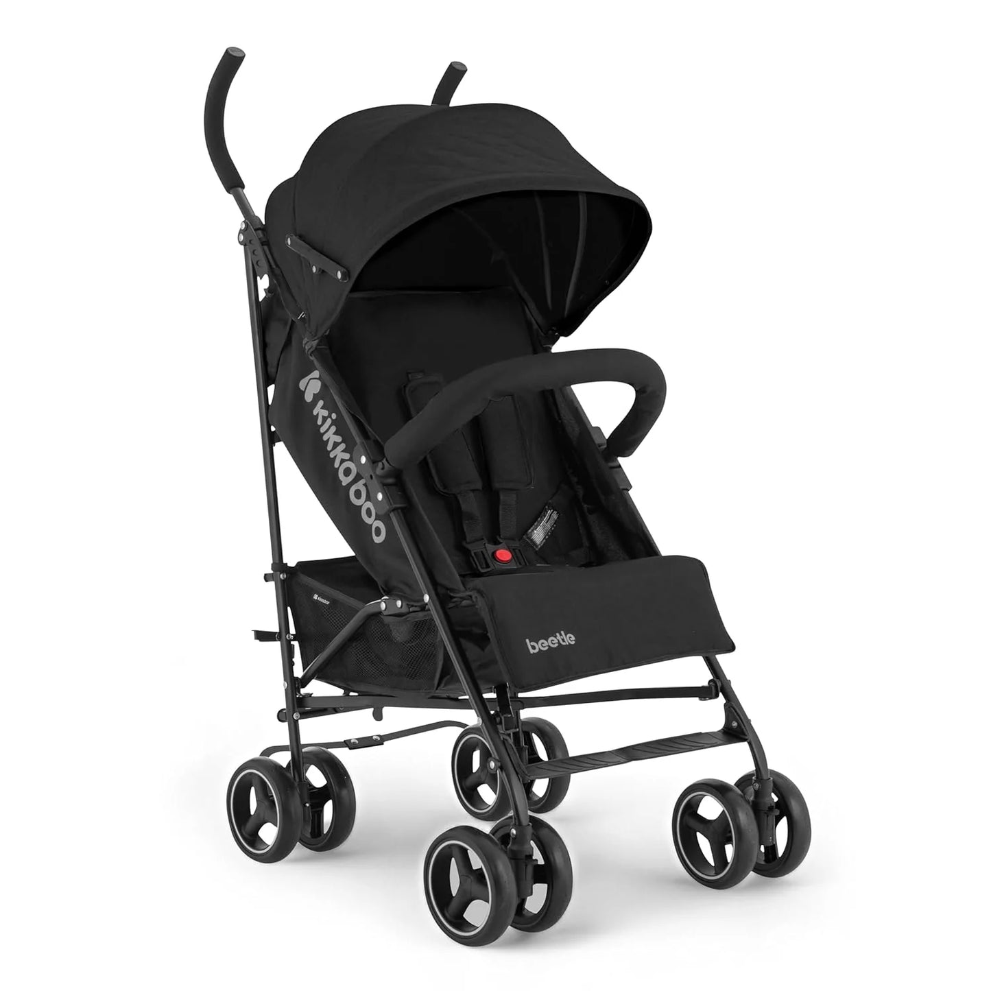 KikkaBoo BEETLE Kinderwagen, Kinderwagen bis 22 kg, faltbar, leicht, kompakt, Schwarz