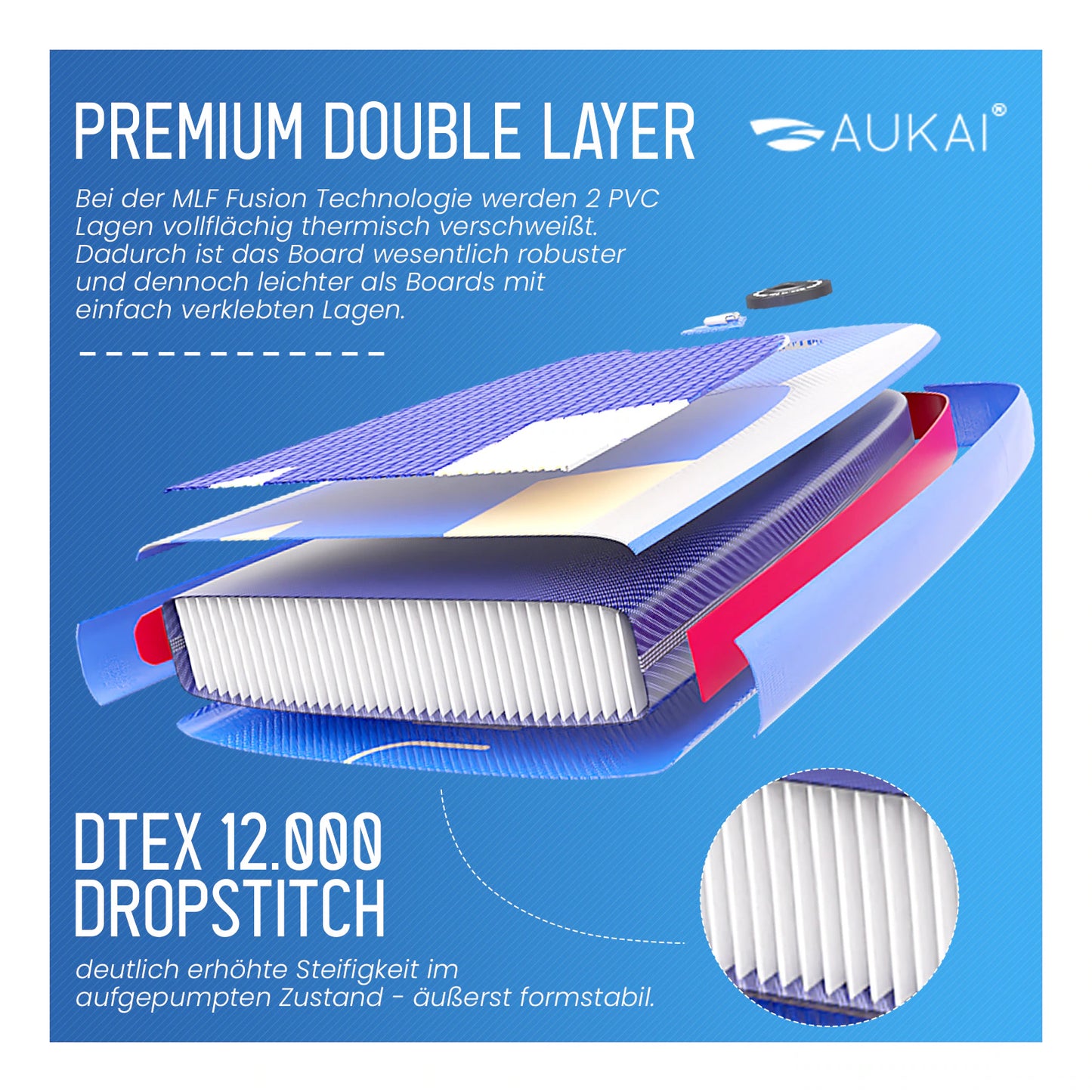 Stand Up Paddle Board "AUKAI Pro" mit Kajak-Sitz grau