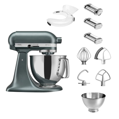 KitchenAid 4,8 L 5KSM175 Artisan Küchenmaschine Pastalover mit Nudelwalzen 3er- Set