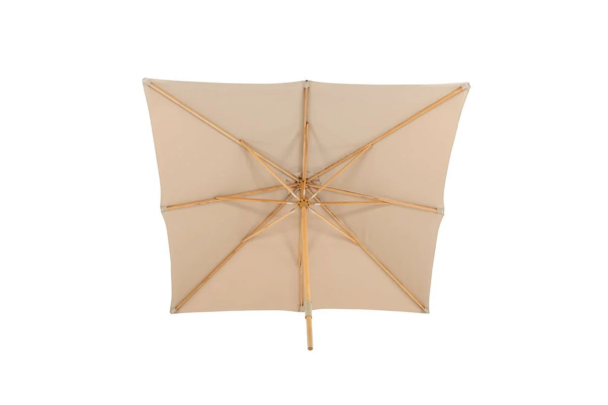 Sonnenschirm Albora – 300 x 300 cm in der Farbe Braun mit Buchengestell
