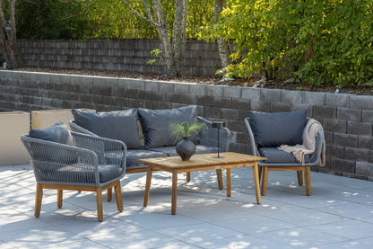 Garten Lounge Set Sorena – 4 teiliges Set in Grau