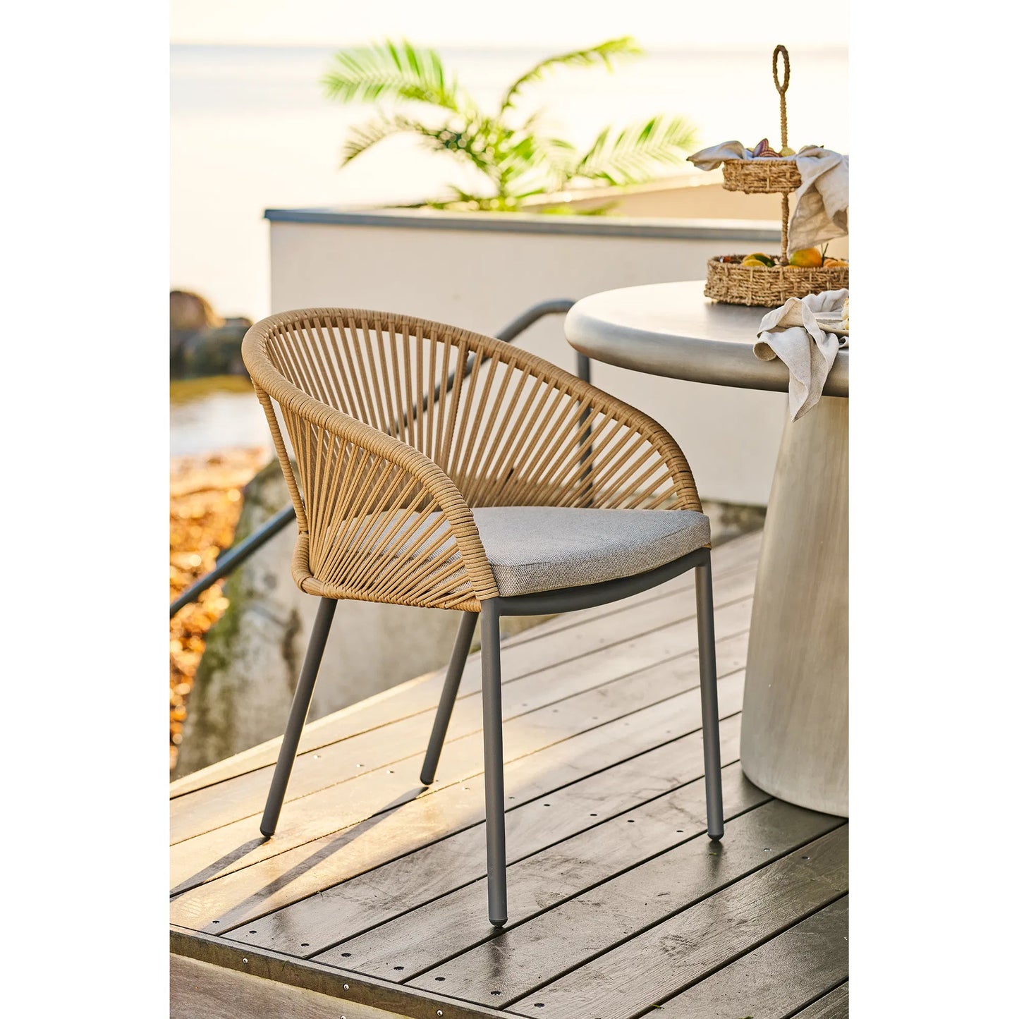 2er Set - Gartenstuhl Veleno in Beige oder Grün