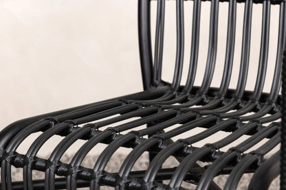 Gartenstuhl Tivaro - aus Rattan in Schwarz