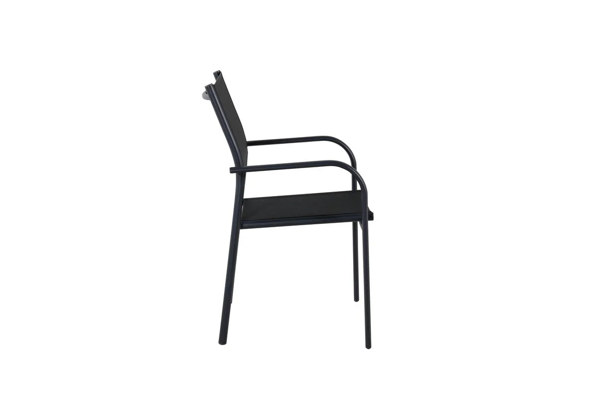 2er Set Gartenstuhl Ira - elegante schwarze Optik aus Aluminium