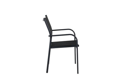 2er Set Gartenstuhl Ira - elegante schwarze Optik aus Aluminium