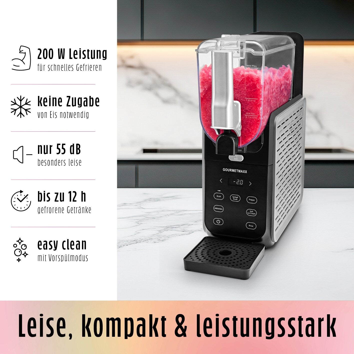 GOURMETmaxx Slushy Ice Maker 200W schwarz/grau