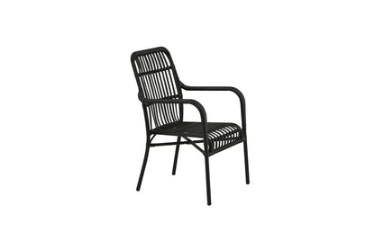 Gartenstuhl Tivaro - aus Rattan in Schwarz