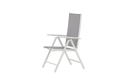 2er Set Gartenstuhl Awa - weißes Gestell aus Aluminium, Sitzfläche aus Textilene, verstellbare Rückenlehne