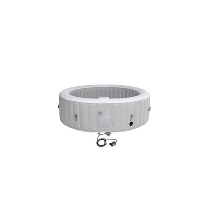 HOME DELUXE Outdoor Whirlpool aufblasbar SPLASH inkl. Abdeckung - Ø208 cm 6 Personen Uni Grau