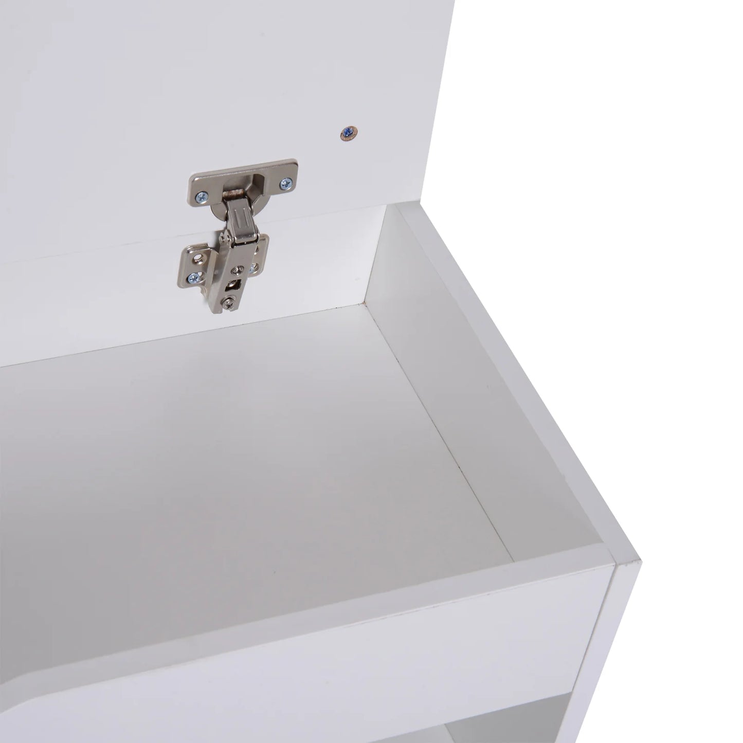 HOMCOM Schuhbank mit Sitzplatz – Moderne Schuhaufbewahrung für den Eingangsbereich mit Schublade, offenen Regalen und 1 Kissen für Flur 80x30x47cm
