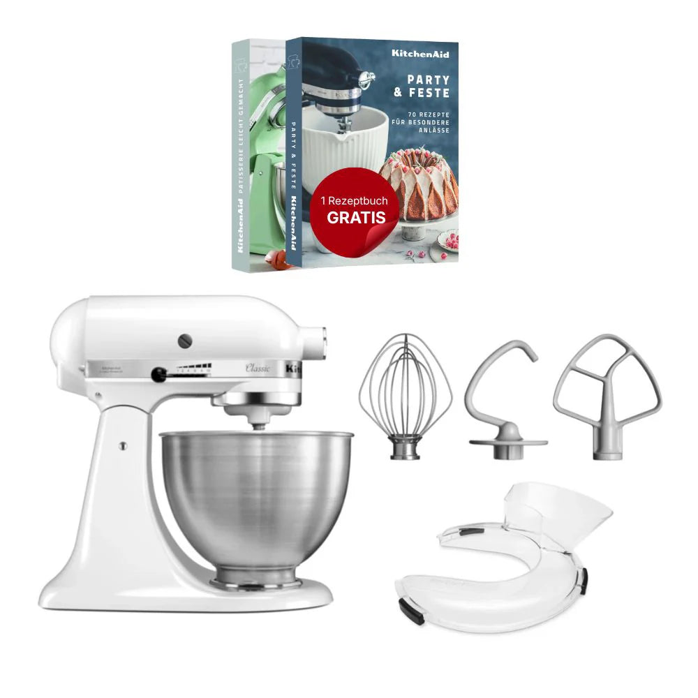KitchenAid 4,3 L 5K45SS Classic Küchenmaschine Set 1 + Spritzschutz